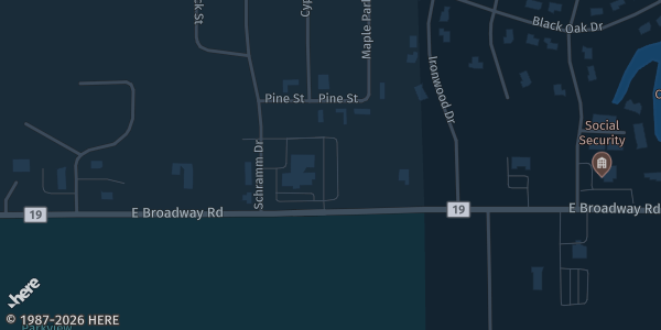 Map showing Moose Lodge in Pekin, IL.
