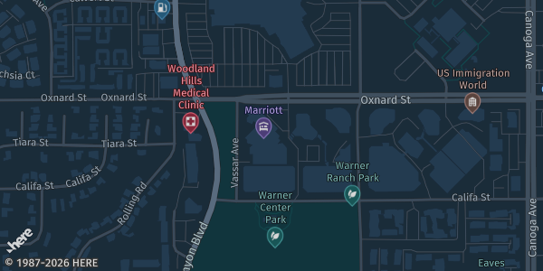 Map showing Warner Center Marriott Woodland Hills in Woodland Hills, CA.