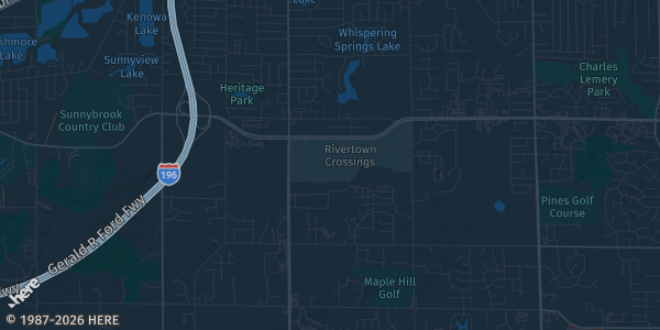 Map of Grandville, MI. The exact address of TCG & Sports Cards Show is not known, so the map shows the area rather than a specific building.