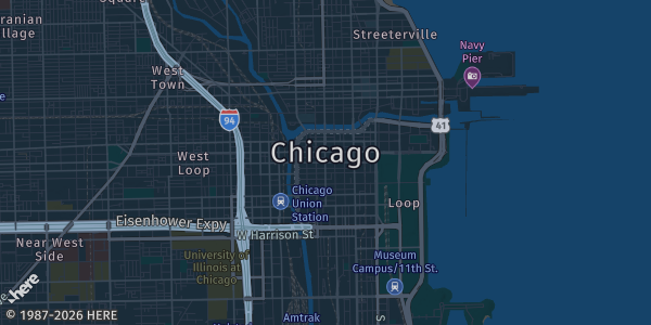 Map of Chicago, IL. The exact address of Marriot Chicago O’Hare is not known, so the map shows the area rather than a specific building.