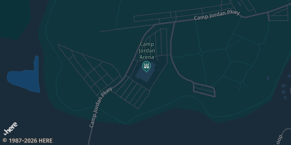 Map showing Camp Jordan Arena in TN.