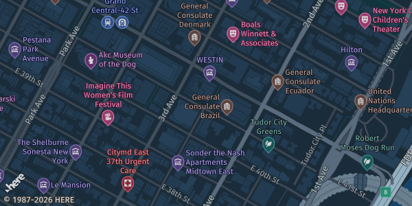 Map showing The Westin New York Grand Central in New York, NY.