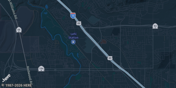 Map of Lehi, UT. The exact address of Show Barn at Thanksgiving Point is not known, so the map shows the area rather than a specific building.