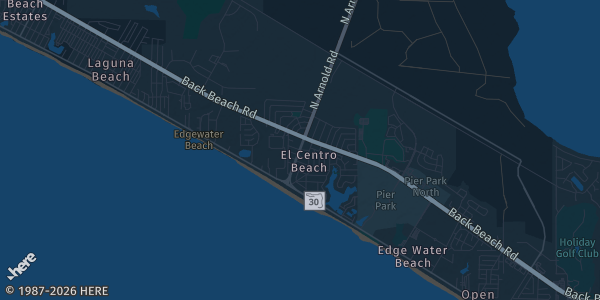 Map of Panama City Beach, FL. The exact address of The Collectors Run is not known, so the map shows the area rather than a specific building.