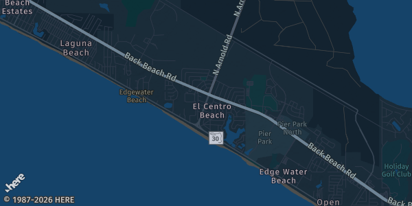 Map of Panama City Beach, FL. The exact address of The Collectors Run is not known, so the map shows the area rather than a specific building.
