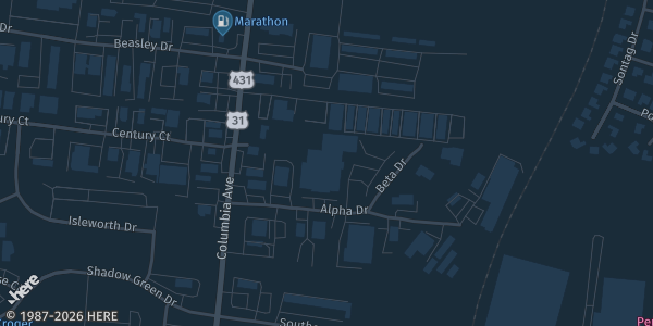 Map showing 111 MotorCars in Franklin, TN.