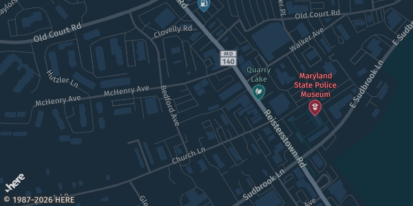 Map showing The Game Haven of Maryland in Pikesville, MD.