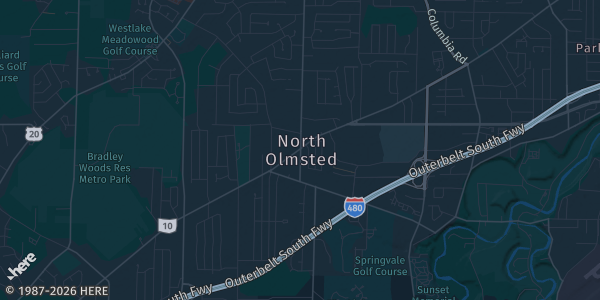 Map of North Olmsted, OH. The exact address of Great Northern Mall is not known, so the map shows the area rather than a specific building.