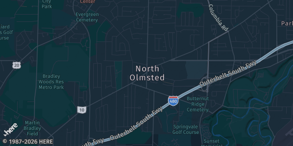 Map of North Olmsted, OH. The exact address of Great Northern Mall is not known, so the map shows the area rather than a specific building.