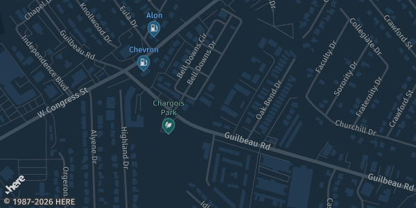 Map showing Evangeline Shrine Club in Lafayette, LA.