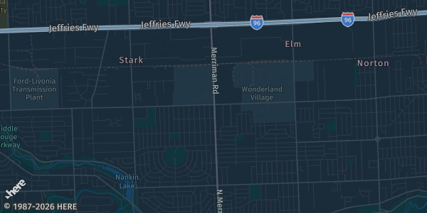 Map of Livonia, MI. The exact address of Livonia Elks Lodge is not known, so the map shows the area rather than a specific building.