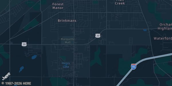 Map of Michigan City, IN. The exact address of Fraternal Order of Police Lodge #75 is not known, so the map shows the area rather than a specific building.