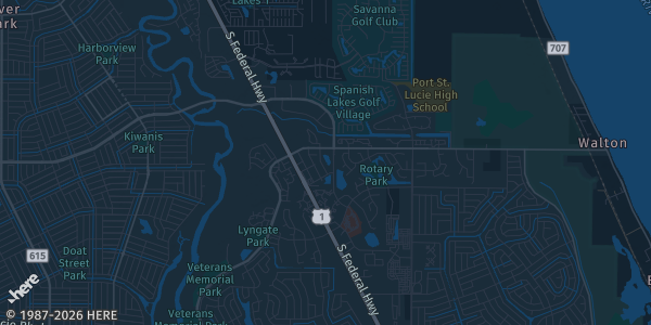 Map of Port Saint Lucie, FL. The exact address of MIDFLORIDA Credit Union Event Center is not known, so the map shows the area rather than a specific building.