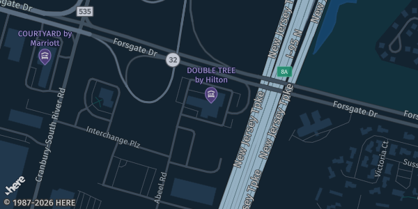 Map showing the venue in Monroe, NJ.