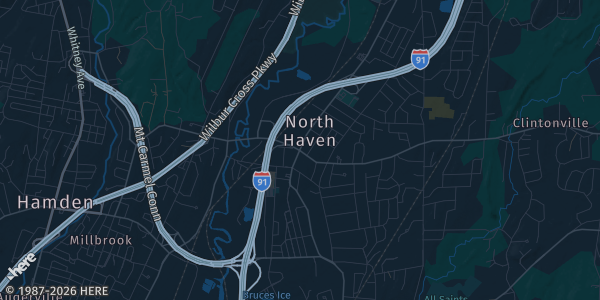 Map of North Haven, CT. The exact address of The Clarion Inn is not known, so the map shows the area rather than a specific building.