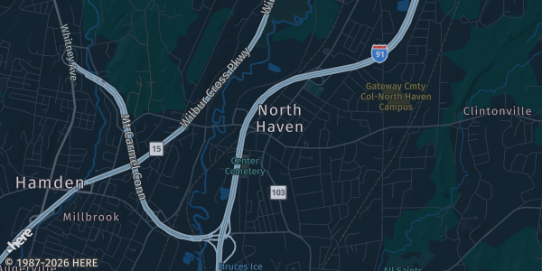 Map of North Haven, CT. The exact address of The Clarion Inn is not known, so the map shows the area rather than a specific building.
