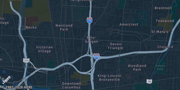 Map of Columbus, OH. The exact address of Ohio Expo Center – Kasich Hall, 717 E 17th Ave is not known, so the map shows the area rather than a specific building.