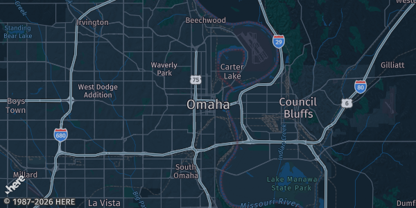 Map of Omaha, NE. The exact address of this venue is not known, so the map shows the area rather than a specific building.