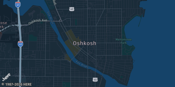 Map of Oshkosh, WI. The exact address of Sunnyview Expo Center is not known, so the map shows the area rather than a specific building.