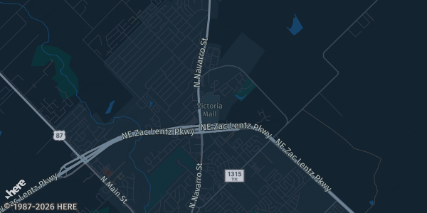 Map of Victoria, TX. The exact address of Victoria Mall is not known, so the map shows the area rather than a specific building.