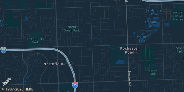 Map of Troy, MI. The exact address of Balkkan American Community Center is not known, so the map shows the area rather than a specific building.