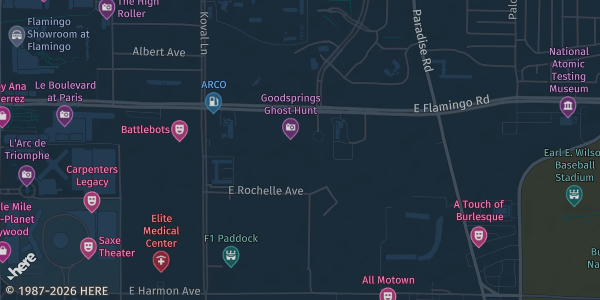 Map showing Tuscany Suites Casino in Las Vegas, NV.