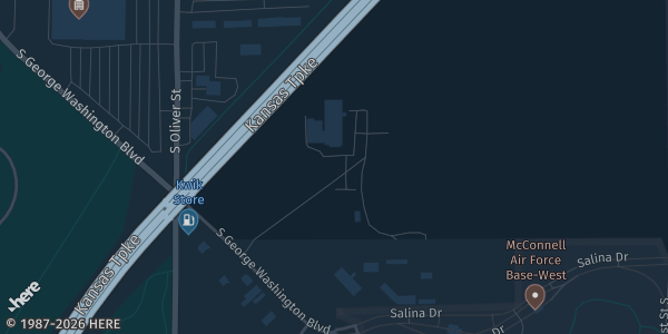 Map showing Cessna Activity Center in Wichita, KS.