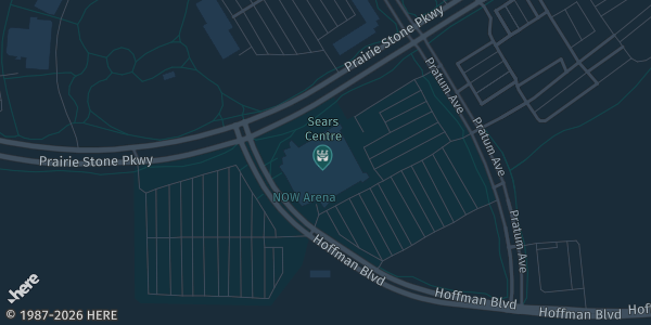 Map showing NOW Arena in Hoffman Estates, IL.