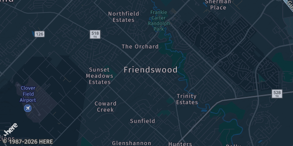 Map of Friendswood, TX. The exact address of Challenge Elite Sports is not known, so the map shows the area rather than a specific building.
