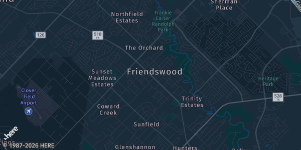 Map of Friendswood, TX. The exact address of First Baptist Friendswood Family Life Center is not known, so the map shows the area rather than a specific building.