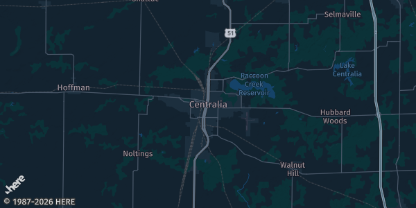 Map of Centralia, IL. The exact address of Centralia VFW is not known, so the map shows the area rather than a specific building.