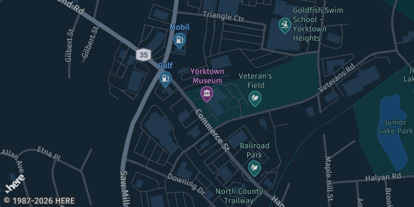 Map showing 1974 Commerce St. in Yorktown Heights, NY.