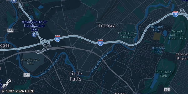Map of Totowa, NJ. The exact address of Passaic Valley Elks Lodge #2111 is not known, so the map shows the area rather than a specific building.