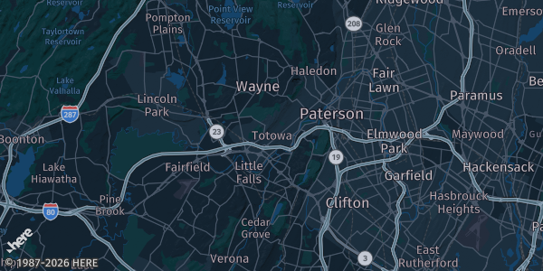 Map of Totowa, NJ. The exact address of Passiac Valley Elks Lodge #2111 is not known, so the map shows the area rather than a specific building.