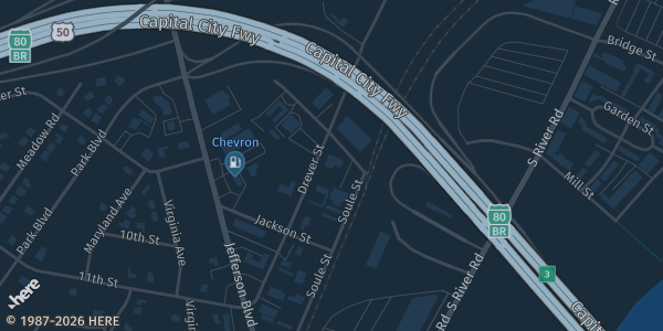 Map showing West Sacramento VFW HALL in West Sacramento, CA.