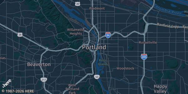 Map of Portland, OR. The exact address of this venue is not known, so the map shows the area rather than a specific building.
