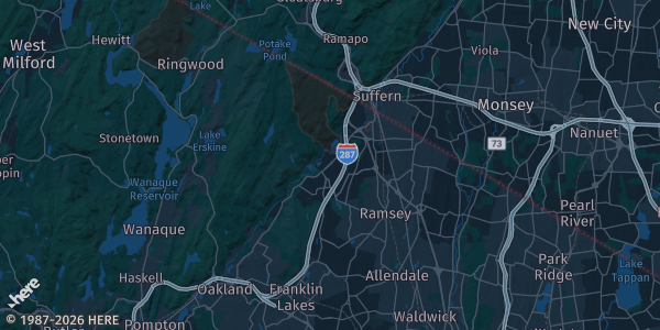Map of Mahwah, NJ. The exact address of this venue is not known, so the map shows the area rather than a specific building.