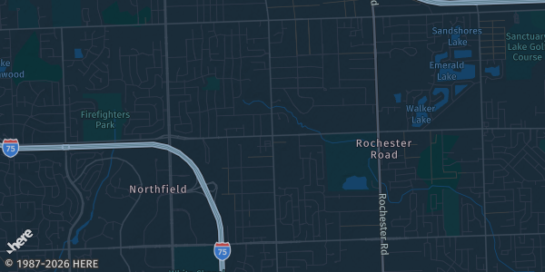 Map of Troy, MI. The exact address of Balkkan Center is not known, so the map shows the area rather than a specific building.