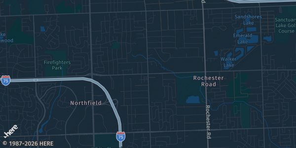 Map of Troy, MI. The exact address of Balkkan Center is not known, so the map shows the area rather than a specific building.