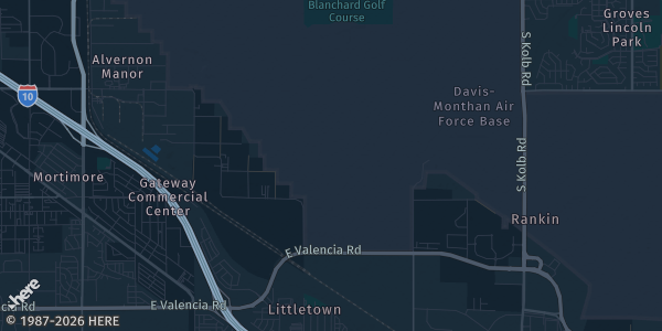 Map of Tucson, AZ. The exact address of Tucson Games and Gadgets, Tucson Premium Outlets, 6401 Marana Center Blvd #920 is not known, so the map shows the area rather than a specific building.