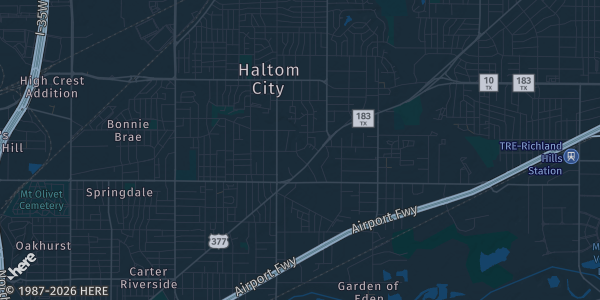 Map of Haltom City, TX. The exact address of American Legion Post 655 is not known, so the map shows the area rather than a specific building.