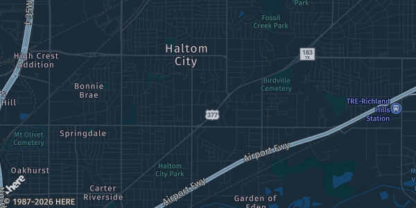 Map of Haltom City, TX. The exact address of American Legion Post 655 is not known, so the map shows the area rather than a specific building.