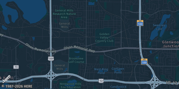 Map of Golden Valley, MN. The exact address of King of Grace Church Gym is not known, so the map shows the area rather than a specific building.