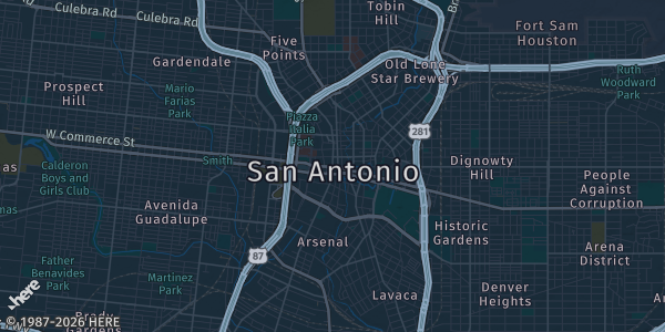 Map of San Antonio, TX. The exact address of UTSA 1604 Campus HEB Union Center is not known, so the map shows the area rather than a specific building.