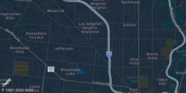 Map of San Antonio, TX. The exact address of FORCE Sports Center is not known, so the map shows the area rather than a specific building.