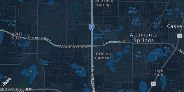 Map of Altamonte Springs, FL. The exact address of Lake Brantley High School - Media Center is not known, so the map shows the area rather than a specific building.