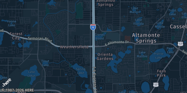 Map of Altamonte Springs, FL. The exact address of Lake Brantley High School - Media Center is not known, so the map shows the area rather than a specific building.