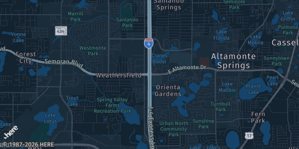 Map of Altamonte Springs, FL. The exact address of Lake Brantley High School - Media Center is not known, so the map shows the area rather than a specific building.
