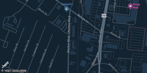 Map showing Upstate Sports Cards in Kingston, NY.
