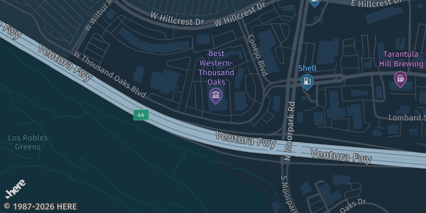 Map showing Best Western Thousand Oaks Inn in Thousand Oaks, CA.